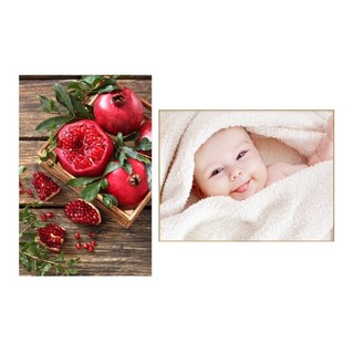 Bộ 2 tranh dán tường quả lựu và em bé kt 90 x 60 cm