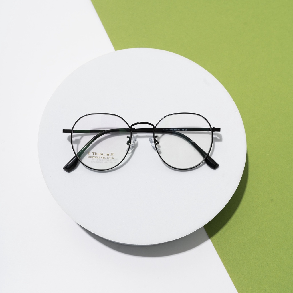 Gọng kính mắt tròn nam nữ LILYEYEWEAR kiểu dáng thời trang chất liệu kim loại chắc chắn phù hợp với mặt nhỏ 55002