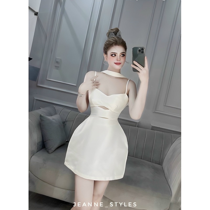 Set Áo Ống Vạt Nhọn Hiệu + Kèm Váy Rút Có Lót Quần