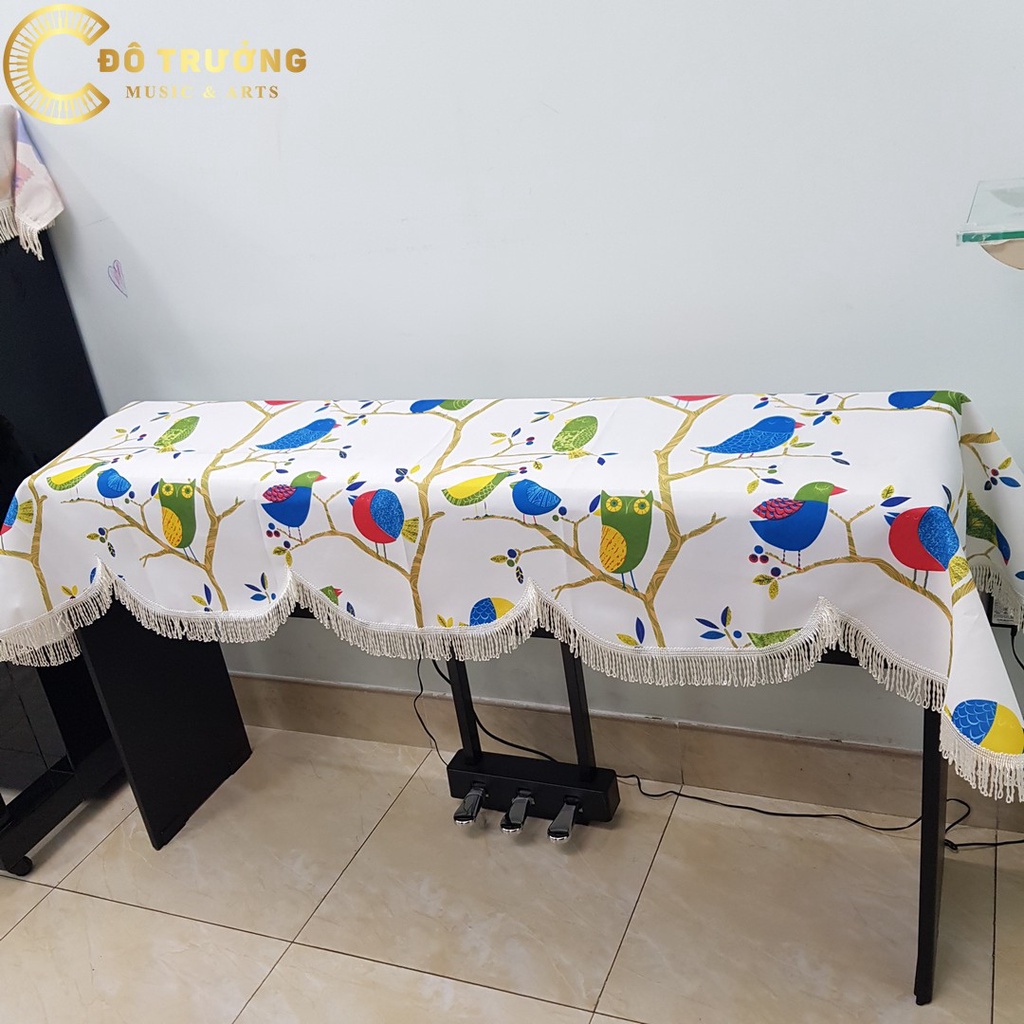 Khăn phủ đàn Piano điện họa tiết chim cú