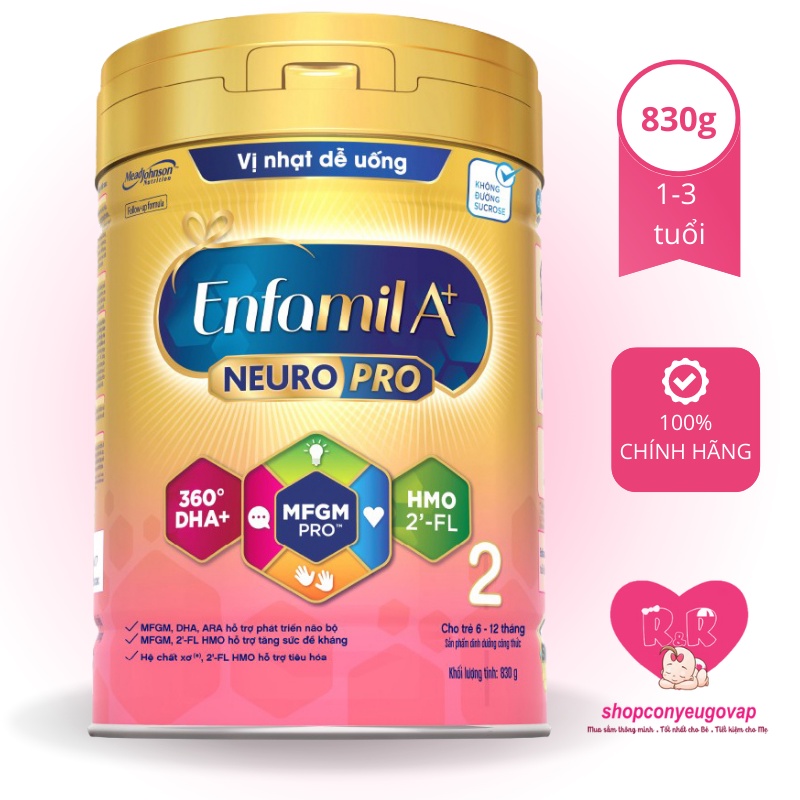 Sữa bột Enfamil A+ 2 870g - Bổ sung DHA+ và MFGM
