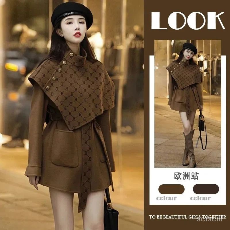 Bộ Áo Choàng Len Lạc Đà Nhỏ Nhẹ Phong Cách Trung Hoa Năm Mới Cho Nữ Xiaoxiangfeng
