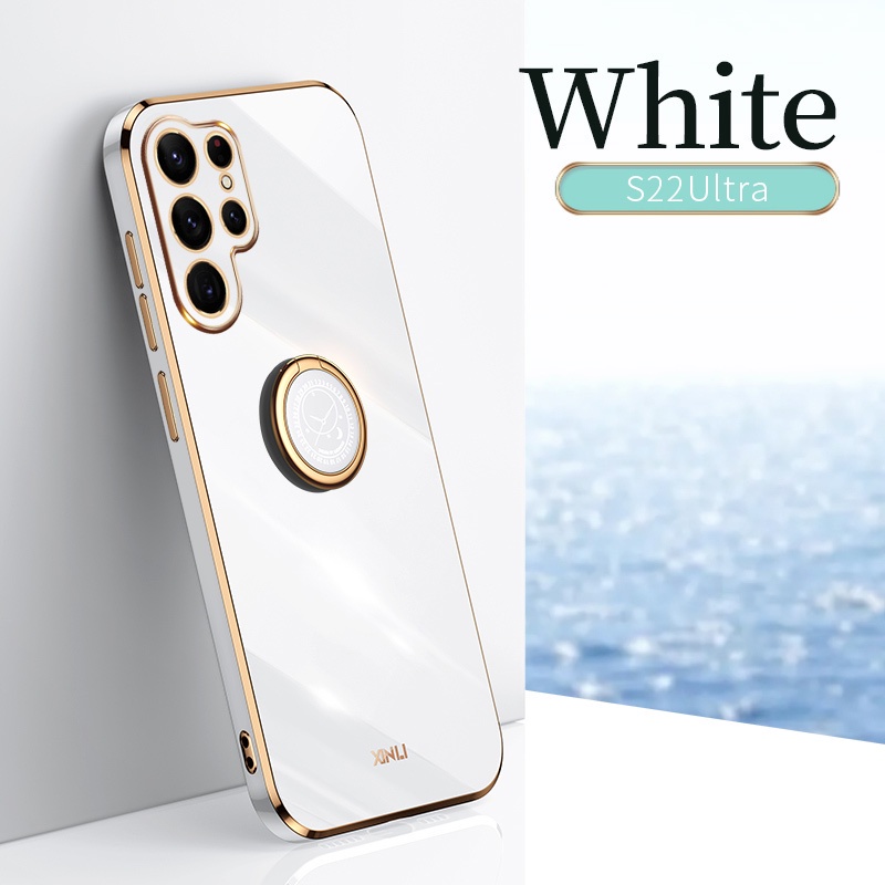 Ốp Điện Thoại TPU Silicon Mềm Trong Suốt Viền Vuông Mạ Màu Có Giá Đỡ Tròn Cho Xiaomi Poco X5 Mi 13 Pro Lite 6D