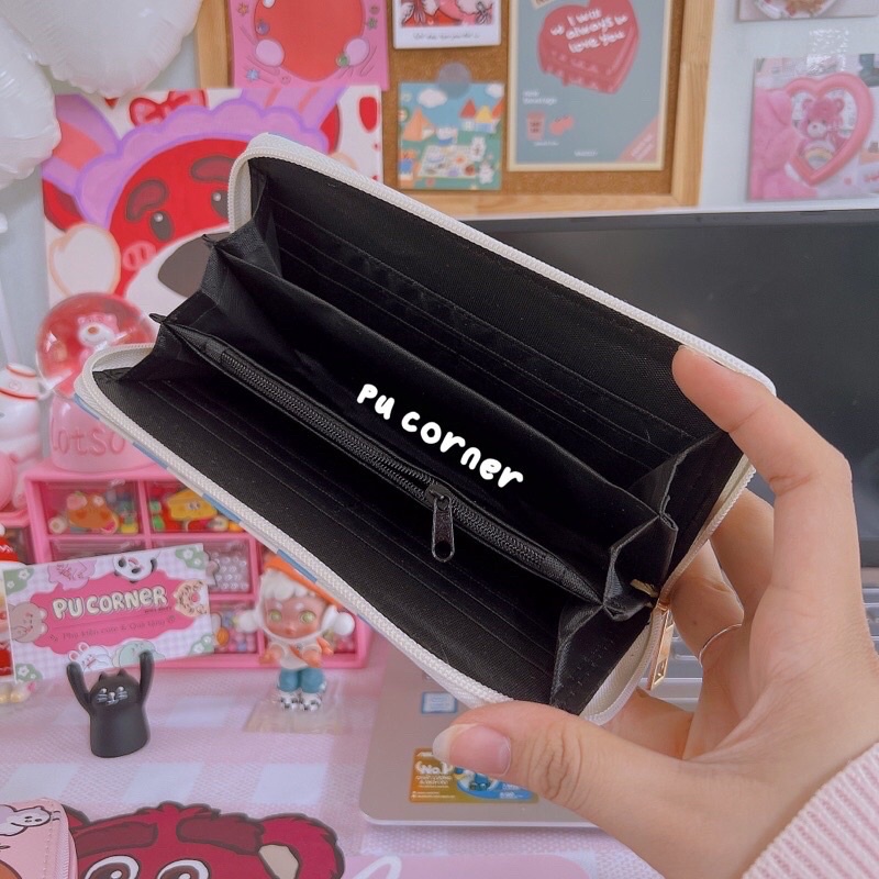 Ví dài kéo khoá hoạ tiết dễ thương bền đẹp