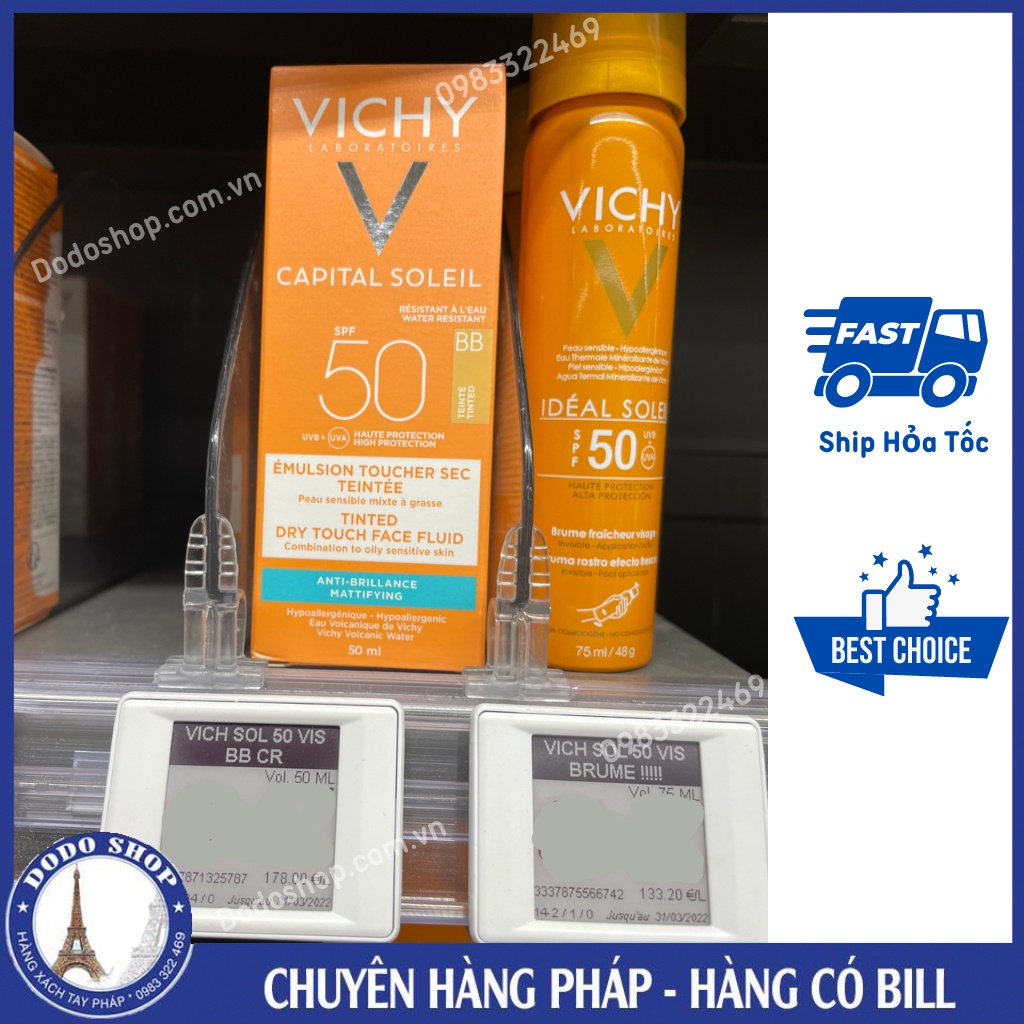 Kem chống nắng Vichy capital dành cho da dầu không nhờn rít, không vệt trắng_Dodoshop.com.vn