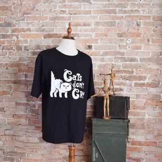 Áo thun cotton oversize CATS DON'T CRY
