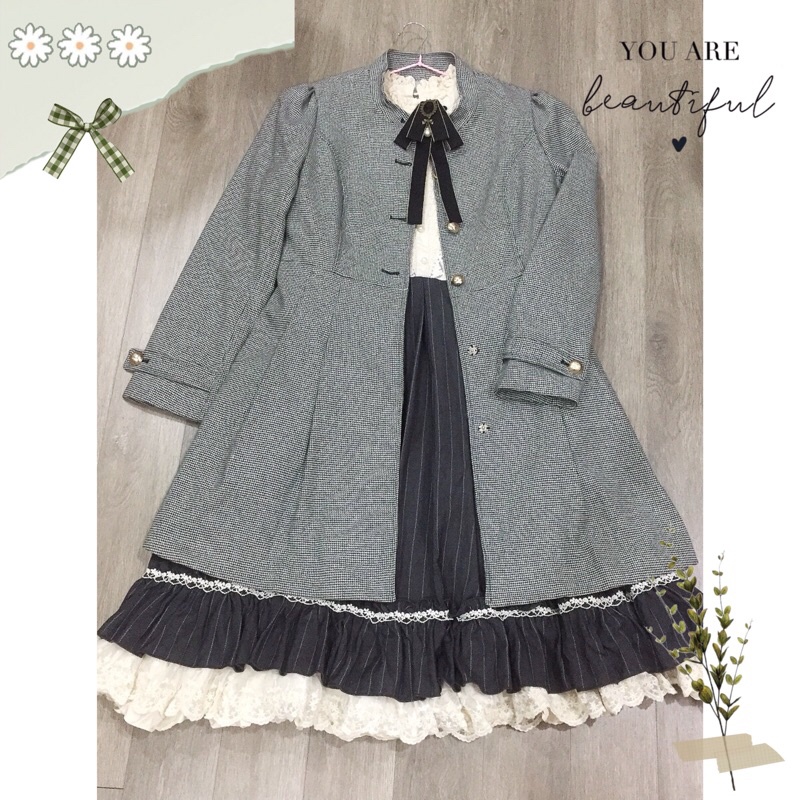 Áo khoác dark academia lolita dáng váy nữ sinh Anh quốc (pass)