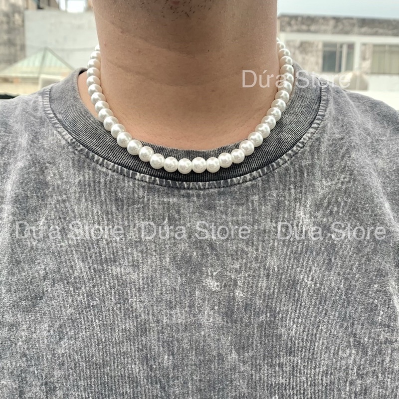 Vòng cổ nam nữ ngọc trai nhân tạo cao cấp 8mm-10mm nặng và bền siêu chất lượng