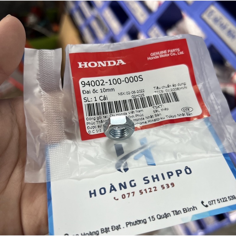 Đai ốc 10mm , tán gấp wave dream chính hãng honda