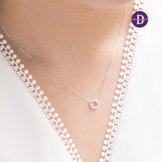 Dây chuyền bạc 925 mặt tròn đính đá cz sang trọng - dây chuyền đá tròn nữ tính ddreamer 530dch