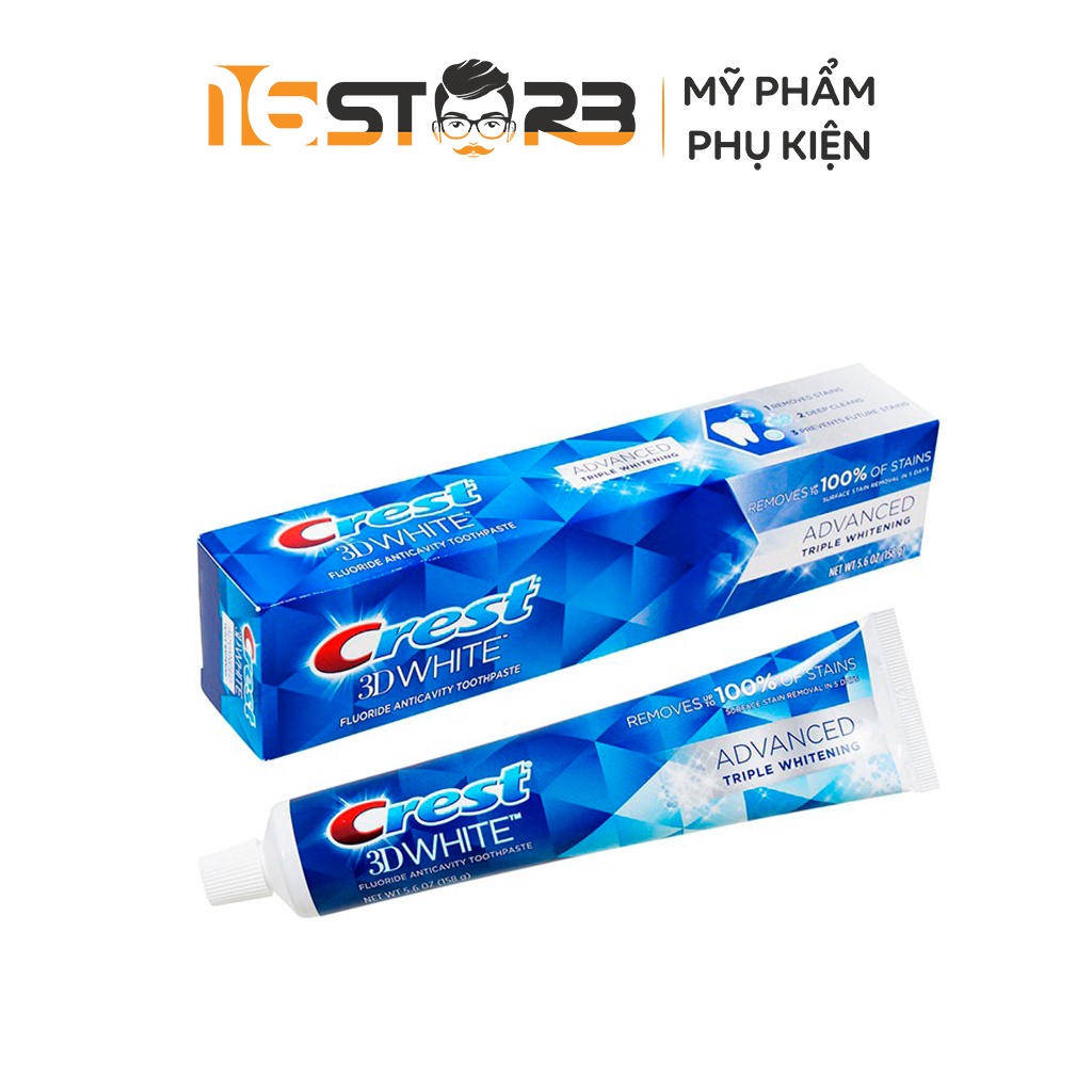 Kem Đánh Răng Crest 3D White Advanced Triple Whitening 158g