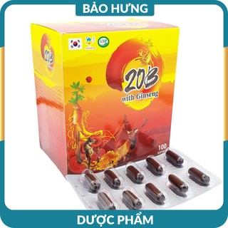 20B With Ginseng tăng cường sức đề kháng, bồi bổ sức khỏe,  chống mệt mỏi, ăn ngon, ngủ ngon - Hộp 100 viên