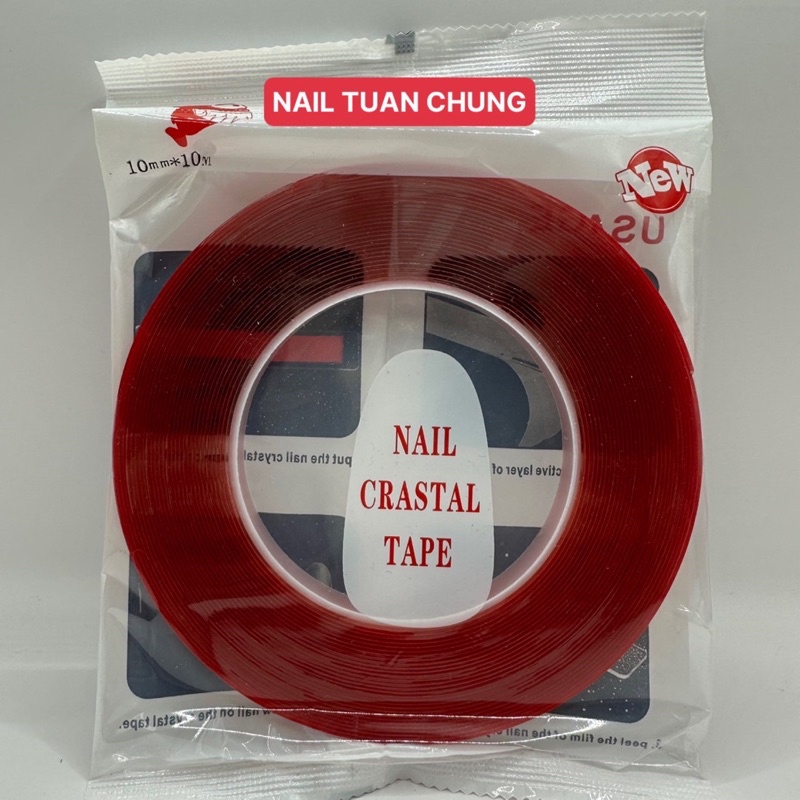 Băng Keo Đỏ 2 Mặt , Băng Dính Tạo Fan Mi Cuộn To