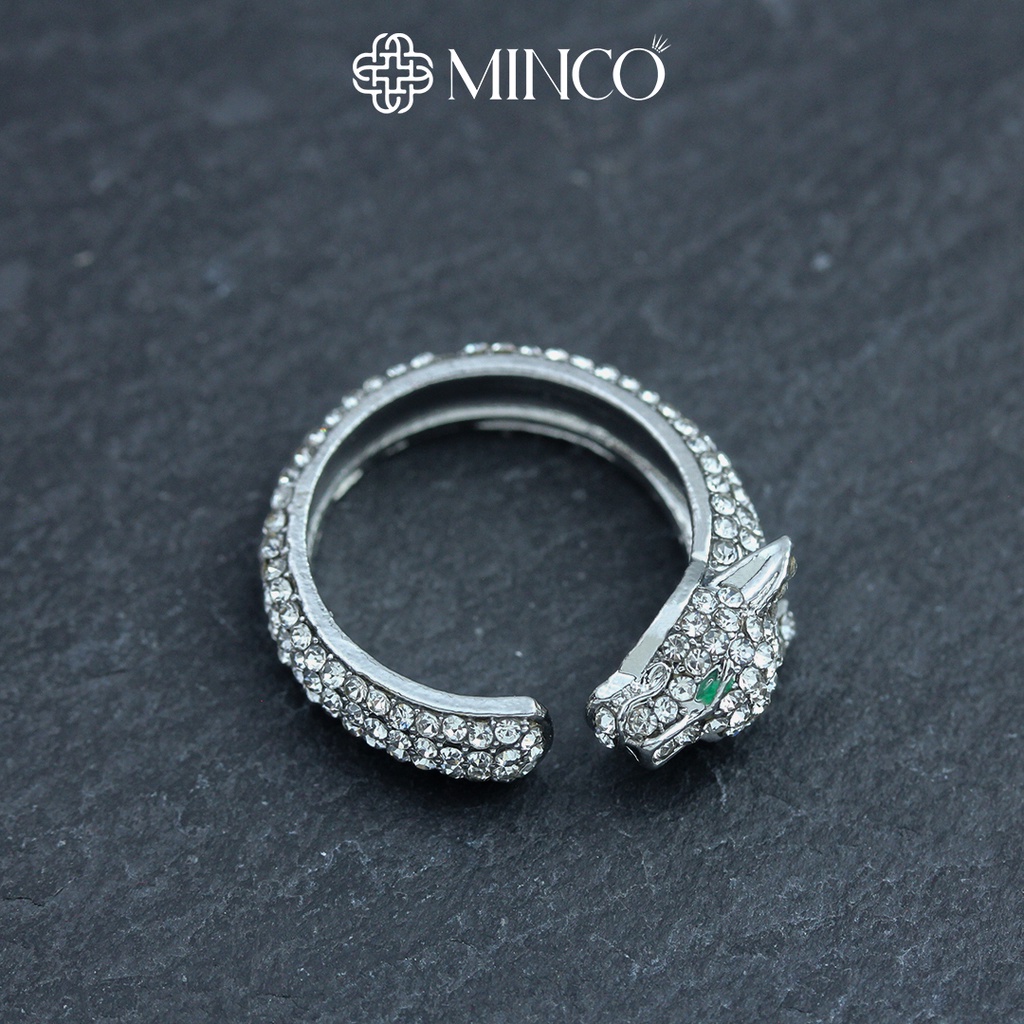 Nhẫn Nam Hình Báo Minco Accessories Phong Cách Cá Tính Màu Bạc N500253