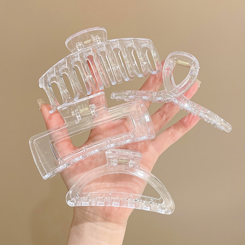 Set 4 Kẹp Tóc Cá Mập Trong Suốt Thời Trang Hàn Quốc Cho Nữ