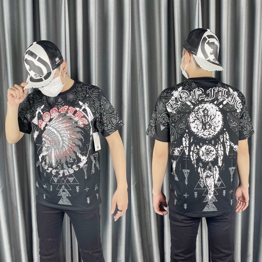 Áo thun ông địa Ecko AFF ( Quà TẶng Kèm Zipo ) True religion ThaiLan thổ dân hoa văn có video review