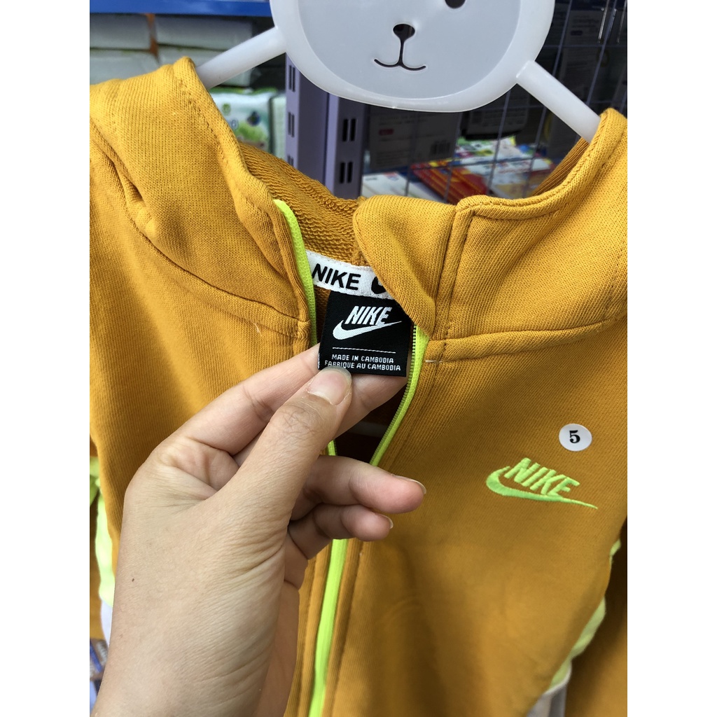 Bộ Thể Thao Bé Trai, Bộ Kéo Khóa NIKE Da Cá Cao Cấp, Made In Cambodia Size 4Y-10Y