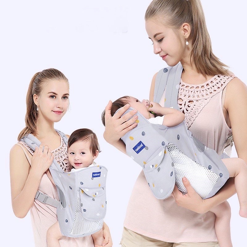Địu em bé sơ sinh 4 tư thế có đỡ cổ địu đa năng cho bé mặt lưới thoáng gọn nhẹ