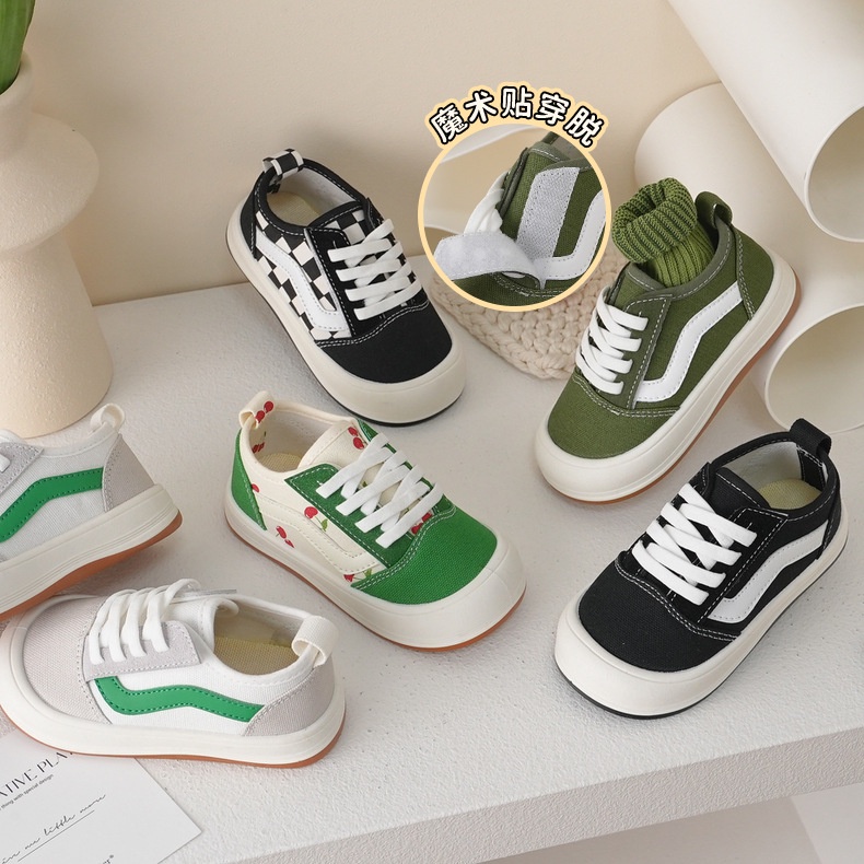 Giày Thể Thao Vải Canvas Cổ Thấp Phong Cách Hàn Quốc Thời Trang Xuân Thu Mới Cho Bé Trai Và Gái Pine261