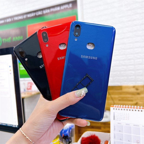Bộ vỏ Samsung A10s SM A107 zin chuẩn nấu máy, khay sim, kính cam