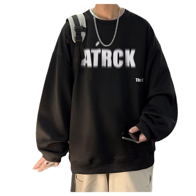 Áo sweater Tay Dài In Chữ Phong Cách hip hop Đường Phố Hàn Quốc Cỡ Lớn M-5XL Cho Nam