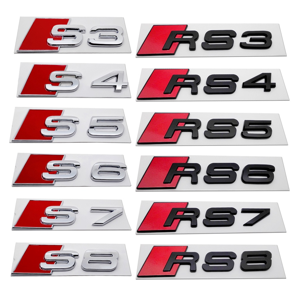 Miếng Dán Logo Bằng ABS Trang Trí Xe Hơi Audi Sline S3 S4 S5 S6 S7 S8 RS3 RS4 RS5 RS6 RS7 RS8 A3 A4 A5 A6 A7 A8