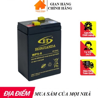 Bình ắc quy khô 6v 5ah honjianda thay thế đèn và quạt sạc