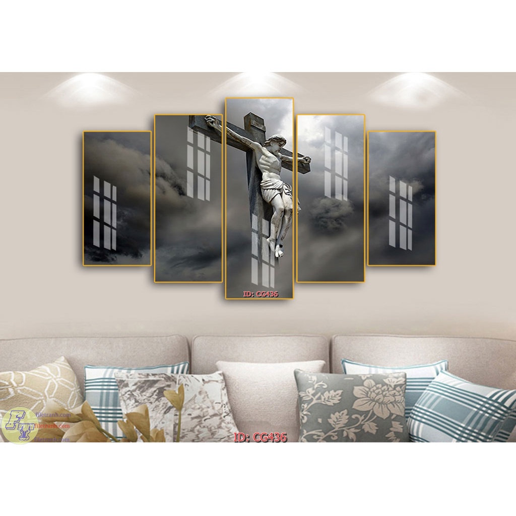 Tranh treo tường Công Giáo - Thiên Chúa Giáo - Đức Mẹ -Chúa Geisu- Tranh tráng gương 3d Tranh vải canvas- Melyhome Decor