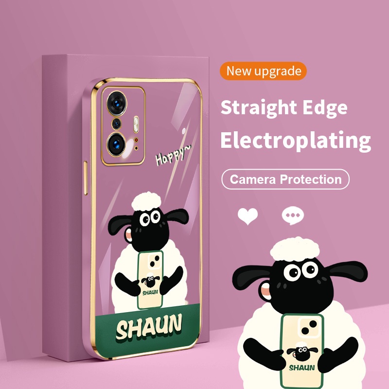 Ốp Điện Thoại Silicon Mềm Mạ Điện Hình Vuông Bảo Vệ Ống Kính Máy Ảnh Cho Xiaomi 11T 11T Pro