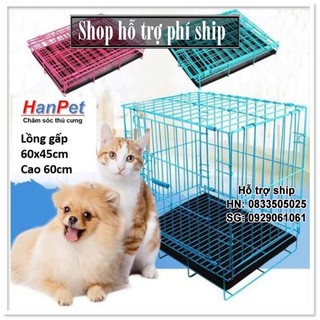 SD- Hỗ trợ Ship- Chuồng Lồng /cũi sắt sơn tĩnh điện, phù hợp với chó mèo dưới 8kg (45x60cm cao 60cm) sunzin 388