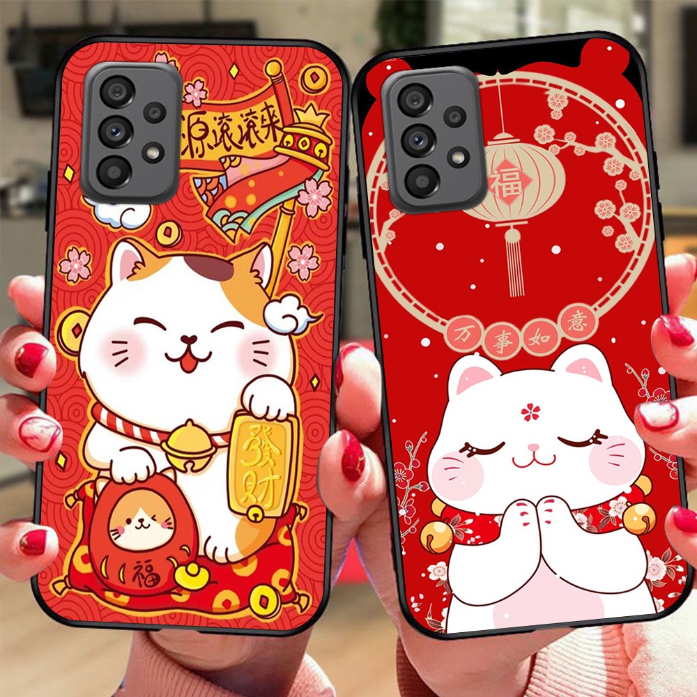 Ốp lưng Samsung a33 5G / ss a53 5G / ss a73 5G / ss a13 4G / ss a23 4G in hình mèo thần tài may mắn