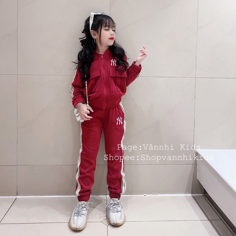 Bộ len tăm nhung N.yy cho bé đón Thu size đại 17kg-42kg