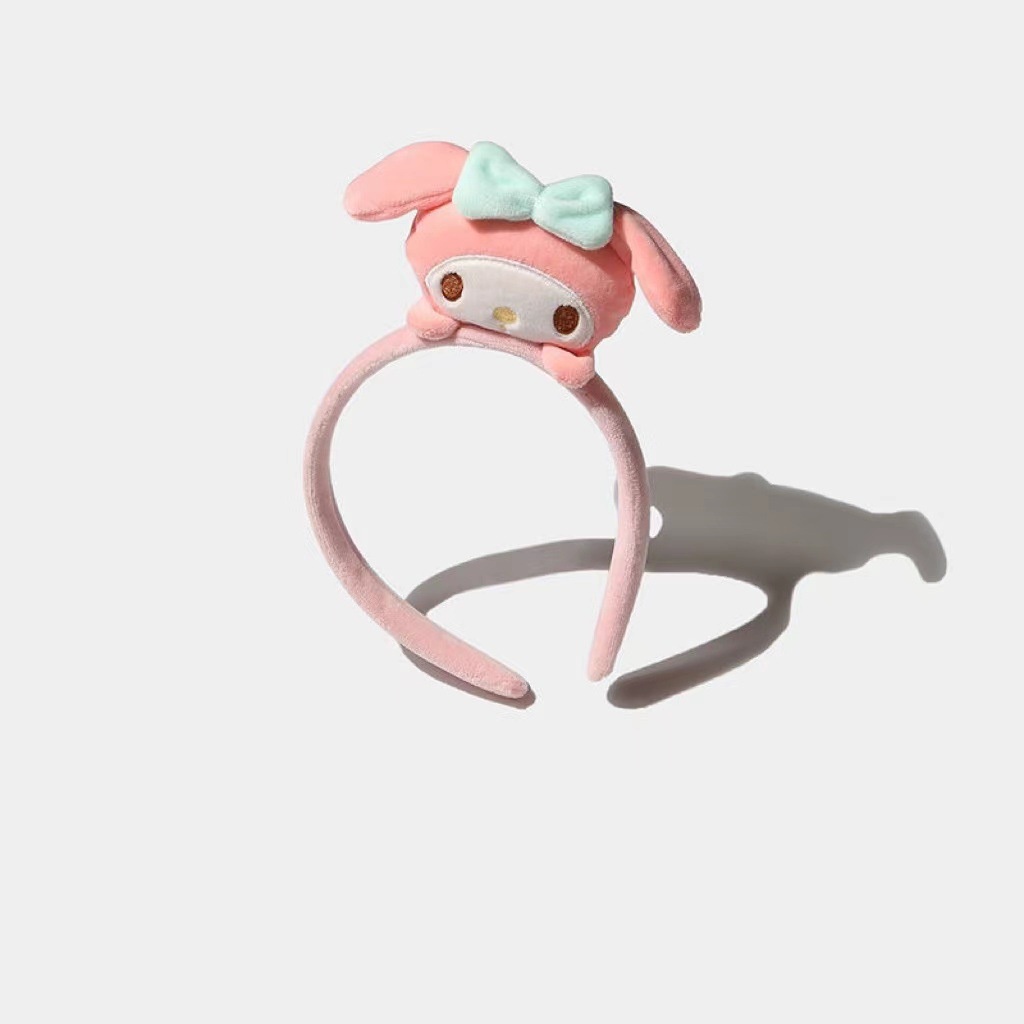 Băng Đô Cài Tóc Rửa Mặt Trang Điểm Hình Tai Thỏ Giả Lông Thú Hoạt Hình Dễ Thương