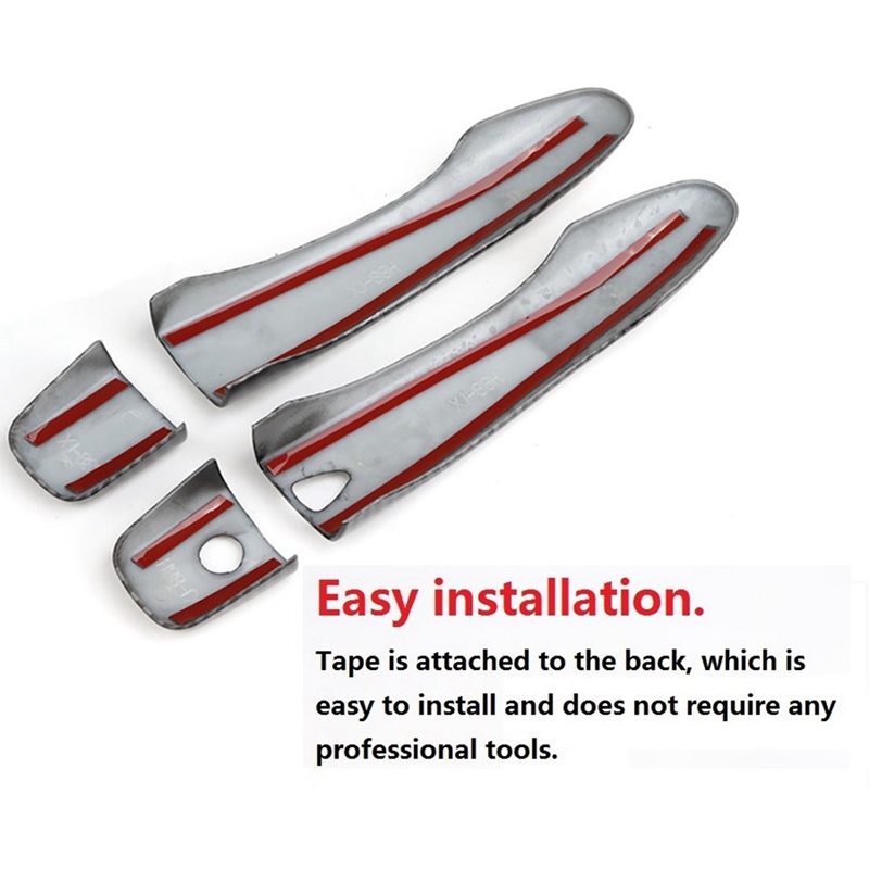 4pcs cho Nissan Navara NP300 2015-2020 Nắp tay nắm cửa ô tô bằng sợi Carbon Trang trí phụ kiện trang trí nhãn dán