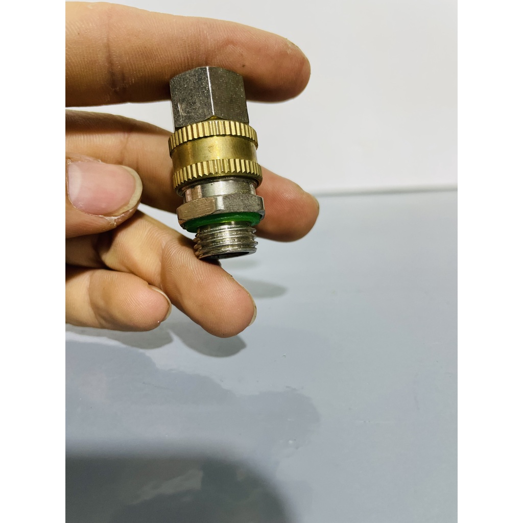 Khớp nối nhanh ren 13mm,dùng cho dây áp lực.1 đầu ren ngoài,1 đầu ren trong.