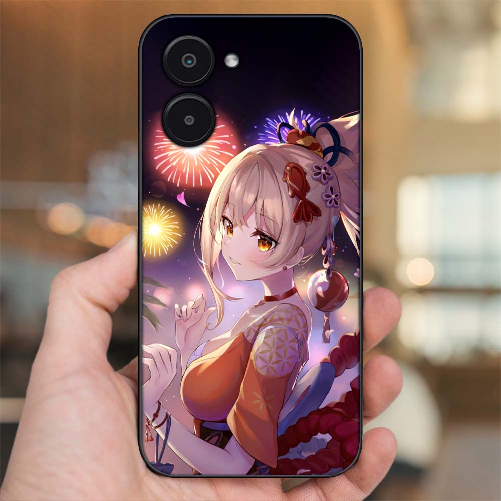 Ốp lưng Realme C33 viền đen in hình Yoimiya Genshin Impact