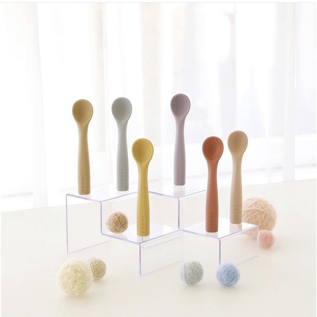 Thìa ăn dặm silicon cao cấp cho bé Rocou Hàn Quốc