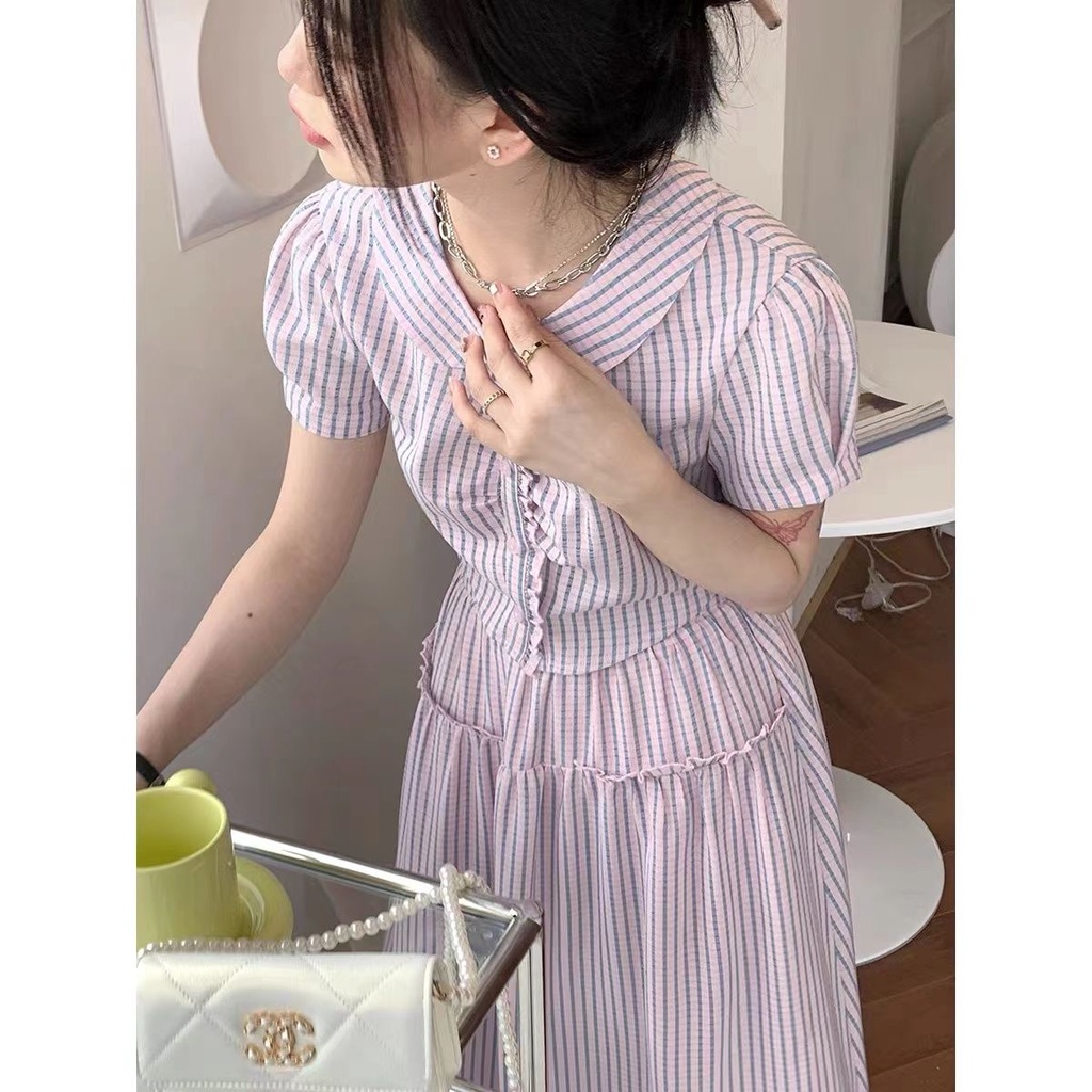 Set Áo Sơ Mi Và Chân Váy Caro Phong Cách Retro Thời Trang Cho Nữ