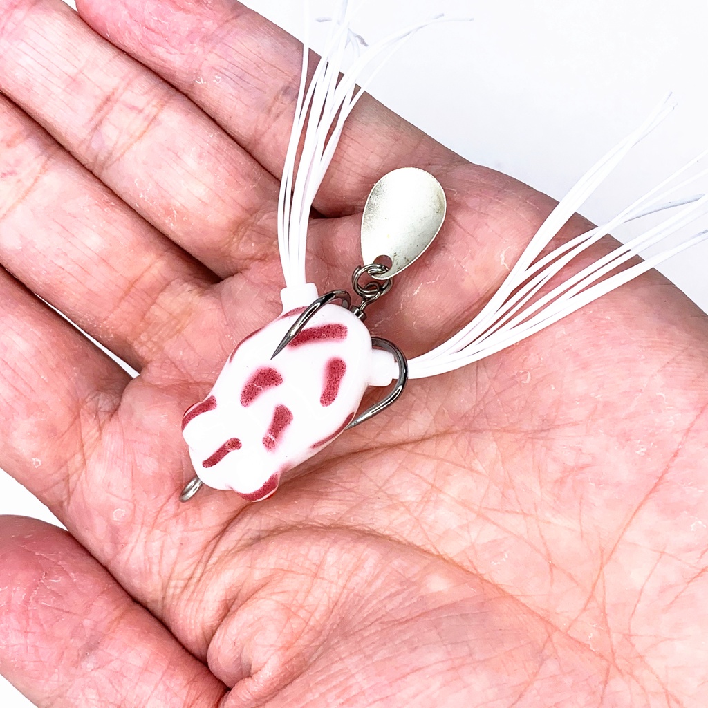 Mồi Câu Cá Nổi Hình Ếch Sấm Sét Mềm Mại 3cm / 4g Mini Có Mắt Ếch Sặc Sỡ Đính Kim Sa 3D