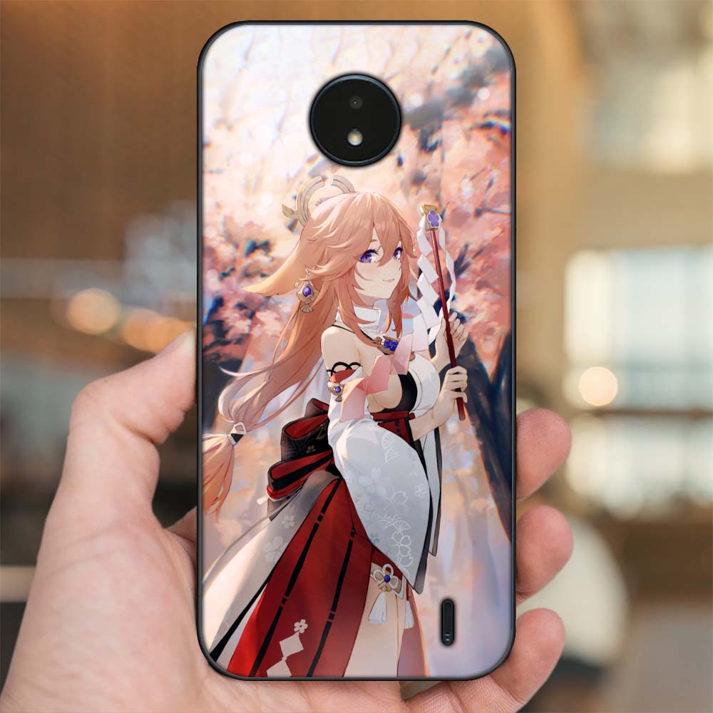 Ốp lưng Nokia C20 viền đen in hình Yae Miko Genshin Impact