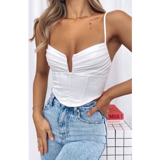 Croset xẻ ngực vạt chéo