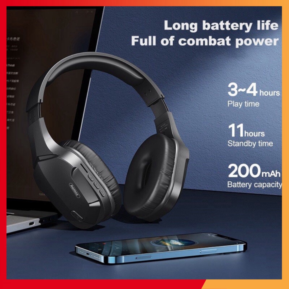 SIÊU ƯU ĐÃI Tai nghe chụp tai bluetooth Gaming hỗ trợ thẻ nhớ Remax RB-750HB V5.0 chính hãng chùm đầu cho điện thoại và