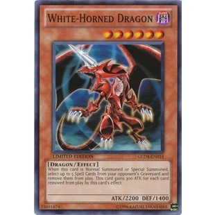 Thẻ bài Yugioh - TCG - White-Horned Dragon / GLD4-EN014