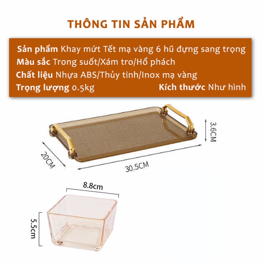 Mua Khay Đựng Mứt Tết Thủy Tinh 6 Ngăn Đựng Bánh Kẹo, Mứt Tết, Hạt Dưa ...