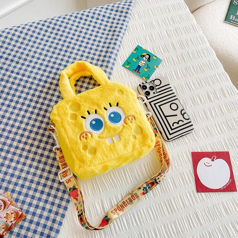 Babyfair Túi đeo vai sang trọng Hình dạng dễ thương Thiết kế nhân vật hoạt hình phổ biến Khóa kéo di động