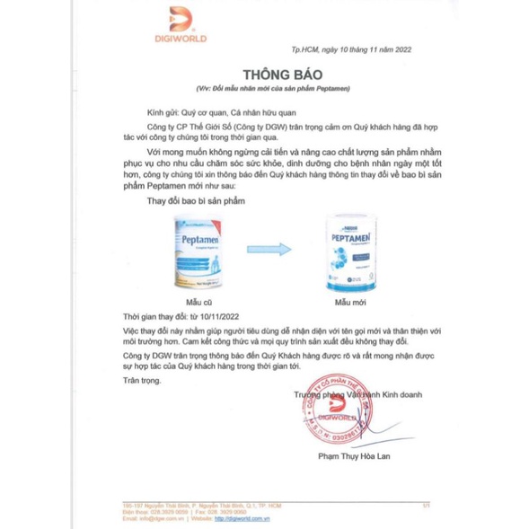 Sữa Peptamen Hãng Nestle dinh dưỡng chuyên biệt người tiêu hóa kém, ung thư, phẫu thuật, suy nhược hộp 400g