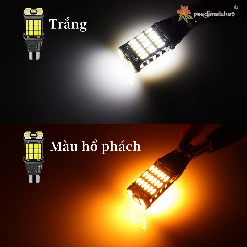 Bóng Đèn Lùi Ô Tô T15 45 SMD 4014 Đèn Phanh Xe Hơi Đèn LED Xi Nhan Siêu Sáng Gắn Đuôi Xe Hơi Xe Máy