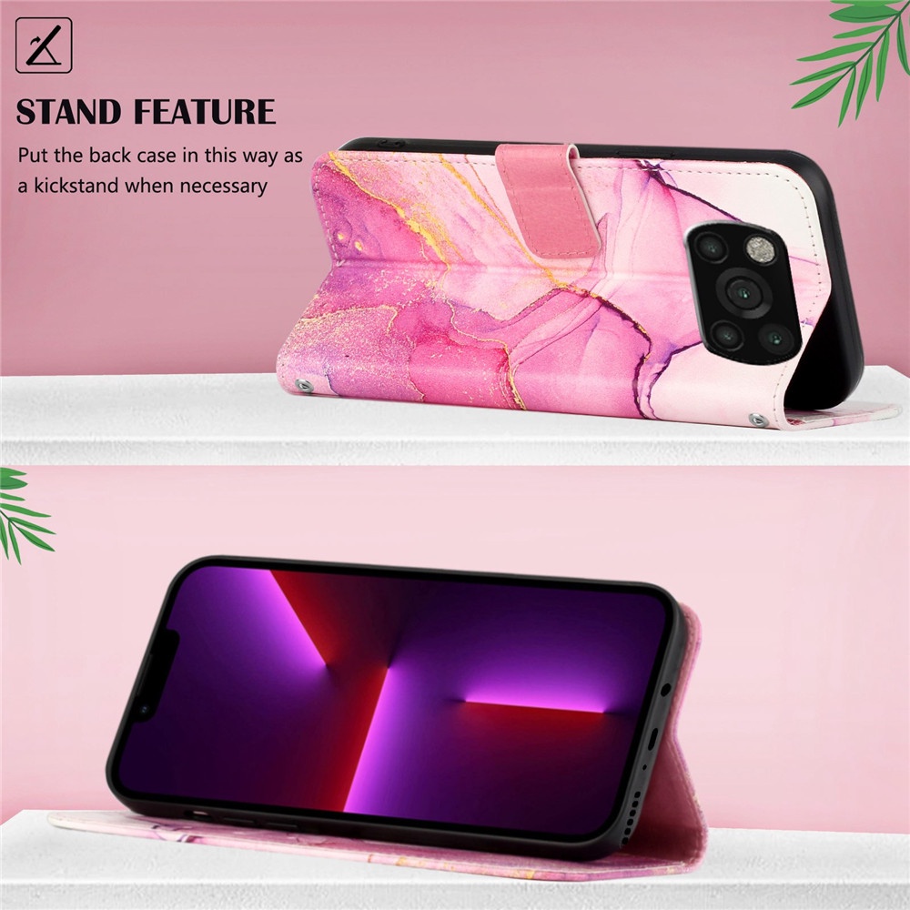 Bao Da Điện Thoại PU Nắp Lật Họa Tiết Đá Hoa Cương Sang Trọng Có Ngăn Đựng Thẻ Cho XiaoMi Poco C40 M2 M3 M4 X3 X4 GT Pro M5s