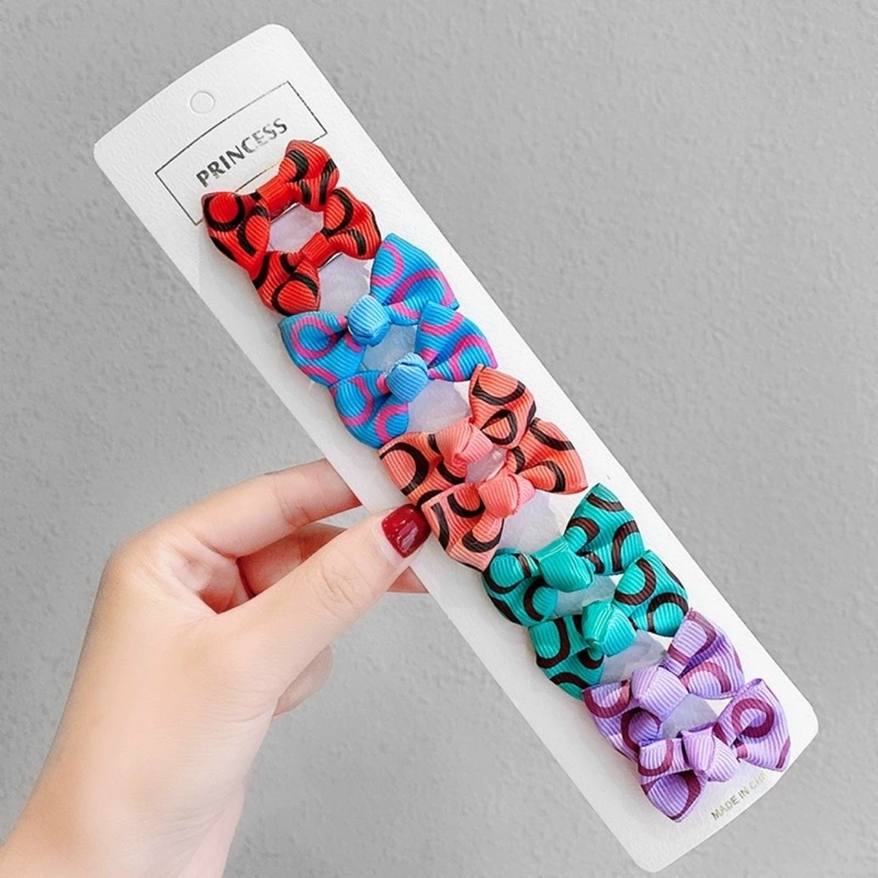 Set 10 Kẹp Tóc Kiểu Dáng Hình Chiếc Nơ Siêu Đáng Yêu