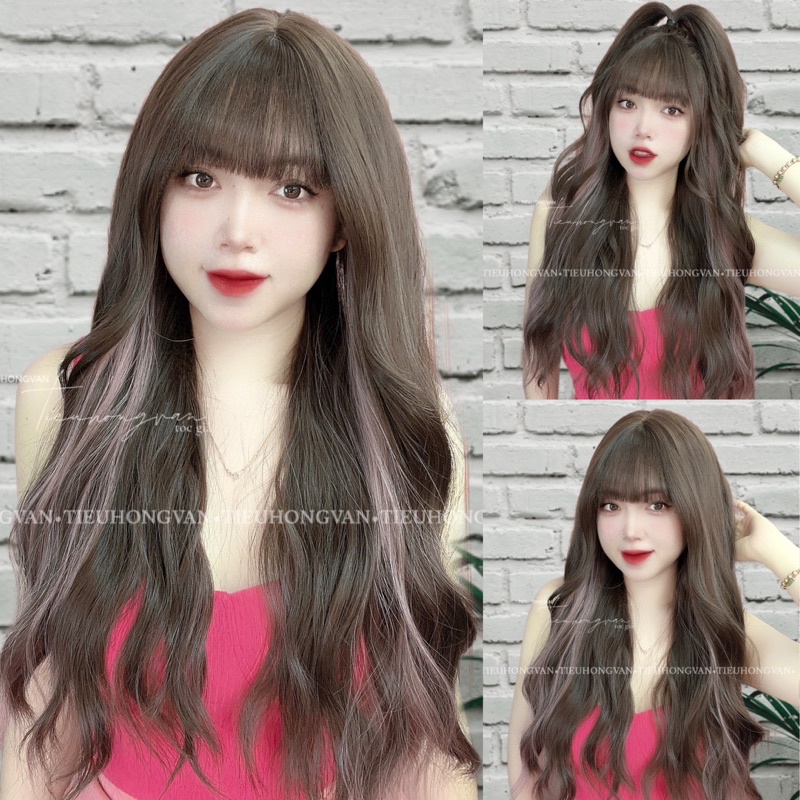 TÓC NGUYÊN ĐẦU SÓNG XÙ LIGHT HỒNG - 60cm